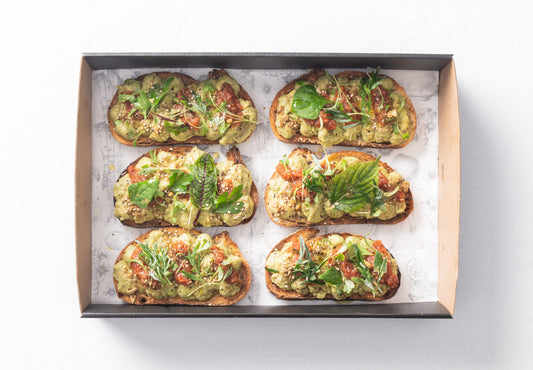 Avocado, dukkah & herb open sandwich