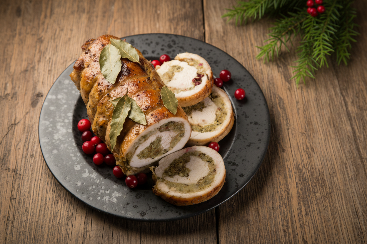 Turkey roll with chestnut stuffing