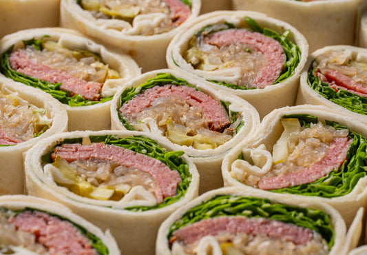 Beef pastrami, dill pickle & sauerkraut wrap