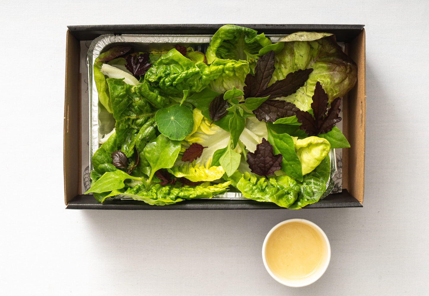 BK Garden leaves, lemon dressing, herbs