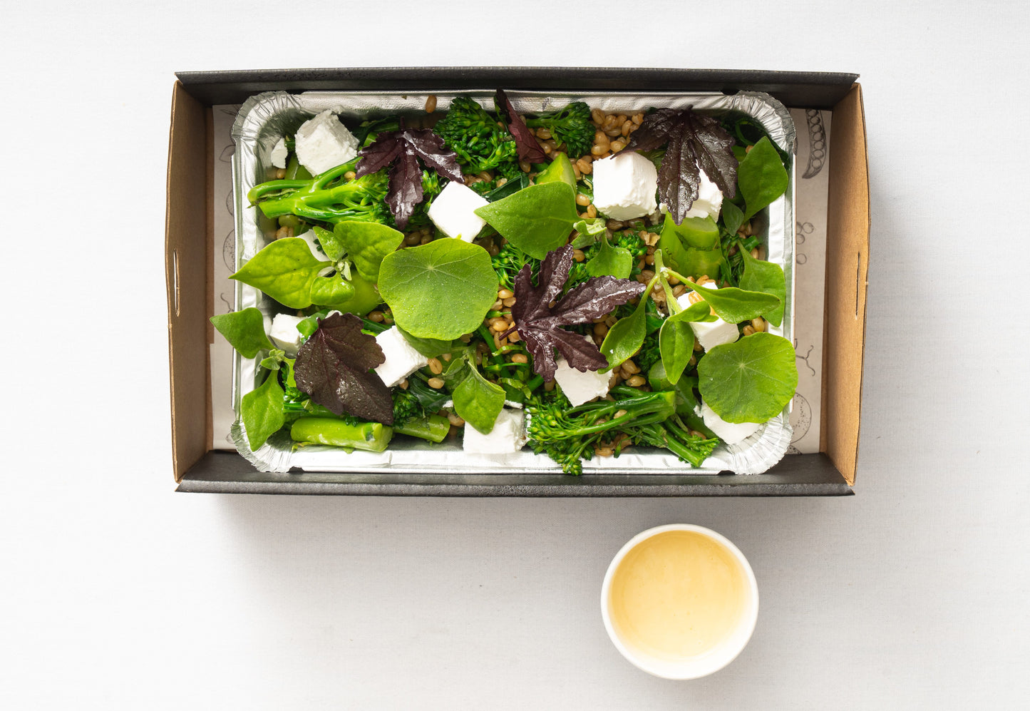 Broccolini, farro, fetta & almond