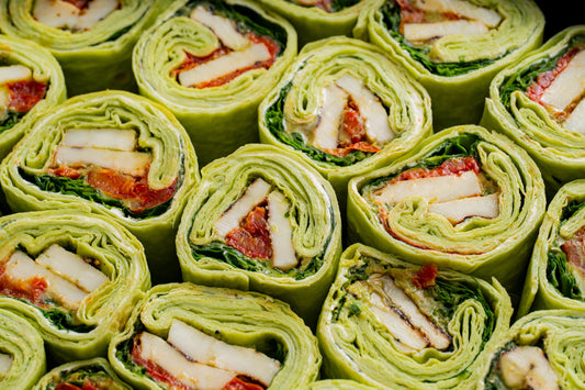 Grilled halloumi, avocado & zhoug wrap