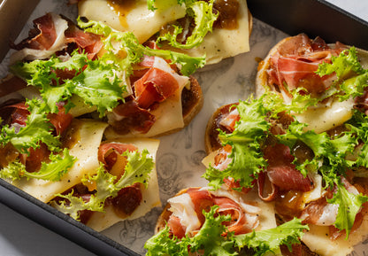 Prosciutto, gruyere & endive open sandwich