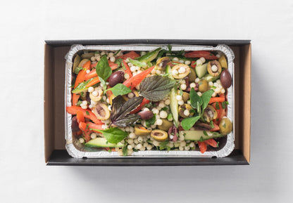 Tomato, cucumber, pearl couscous & Kalamata olives